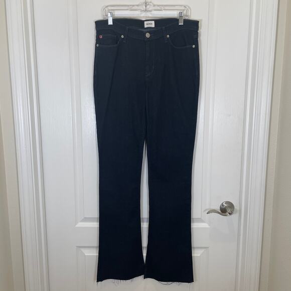 Hudson Jeans Natalie Midrise Bootcut Crop Dark Wash Lucky Raw Hem 30 - Picture 3 of 8